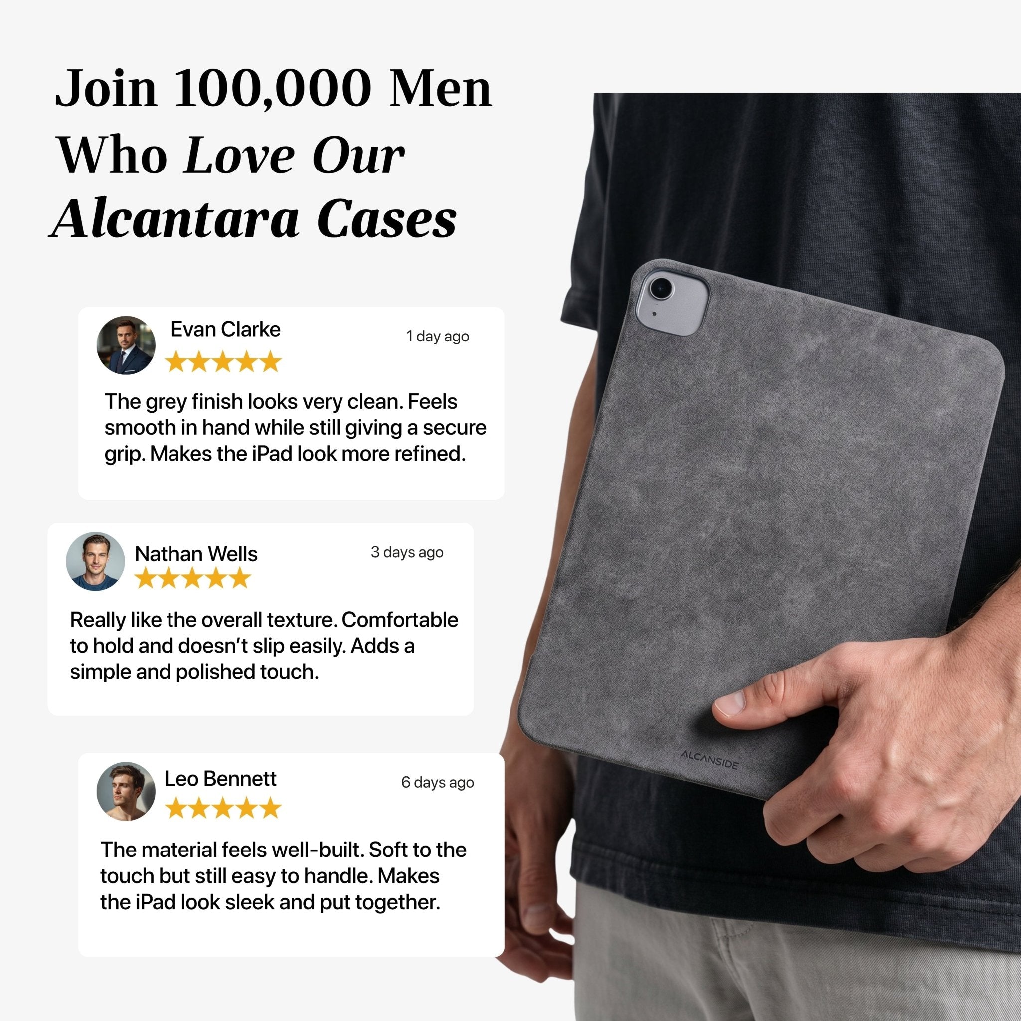 Alcantara iPad Cover - For iPad Air 2026 (13 inch) - Space Grey - Alcanside
