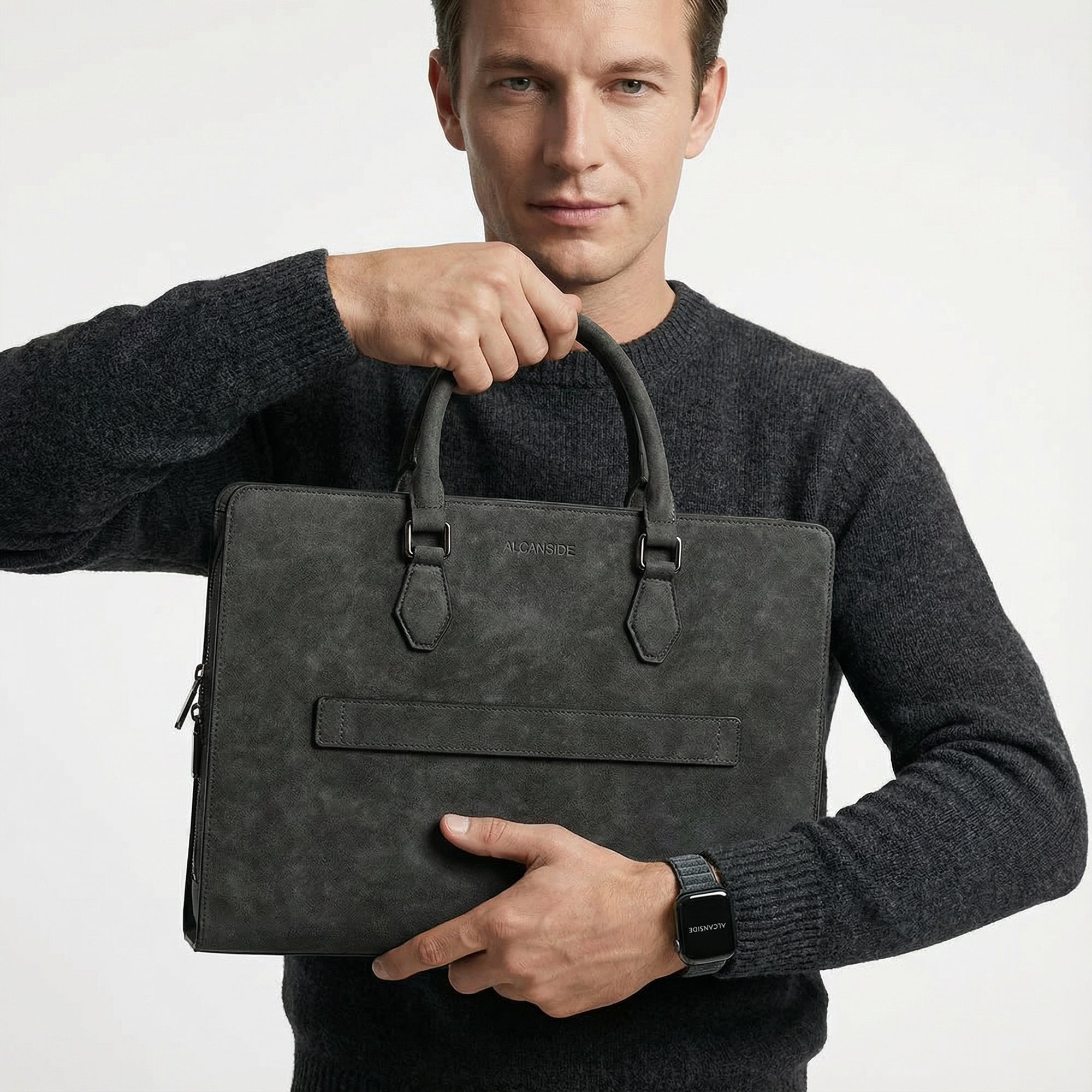 Alcantara Laptop Bag - Space Grey - Alcanside