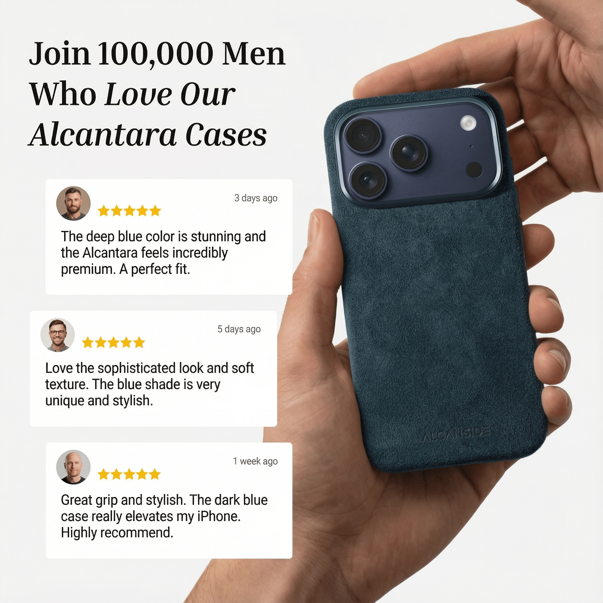 iPhone Alcantara Case - Navy Blue - Alcanside