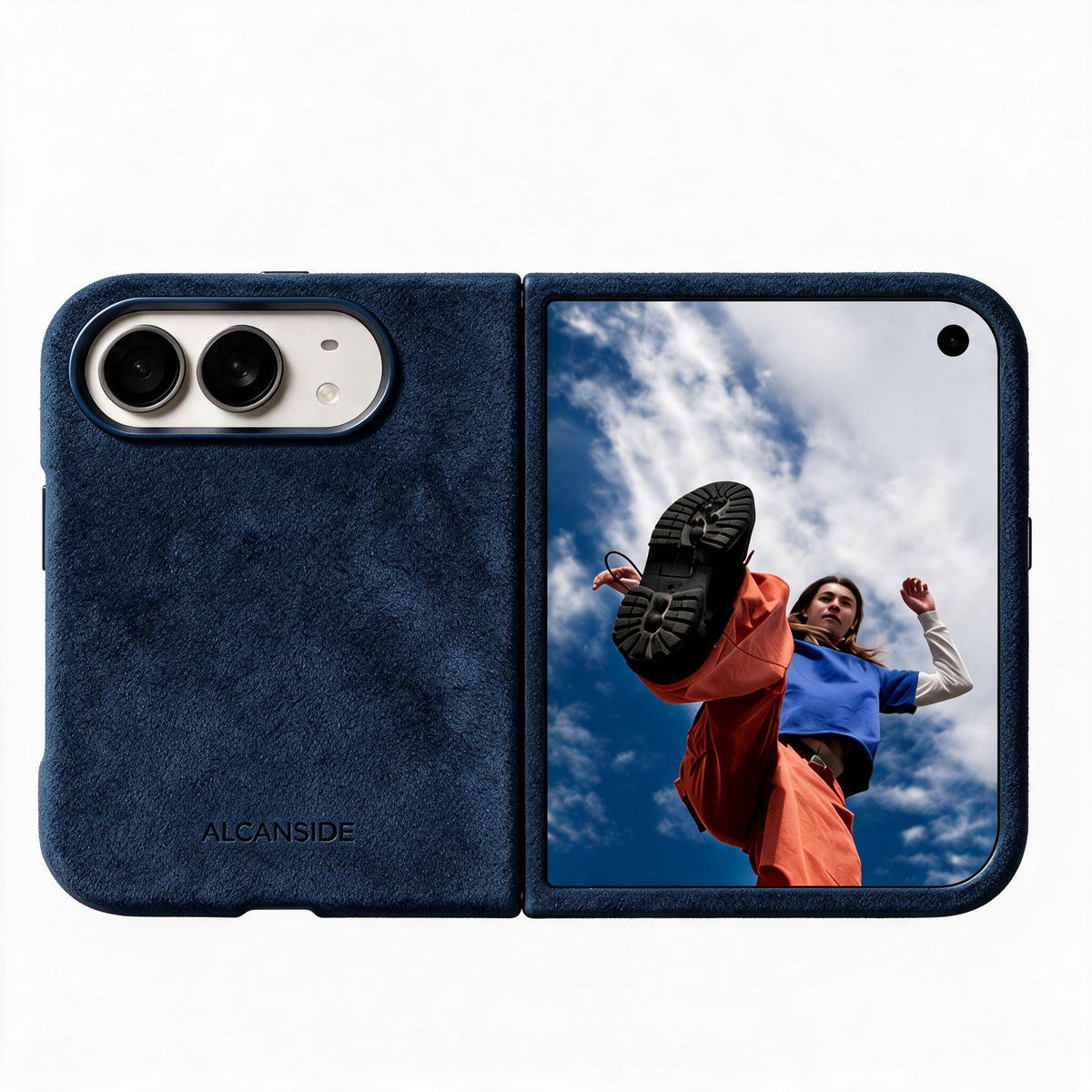 iPhone Duo - Alcantara Case - Navy Blue - Alcanside