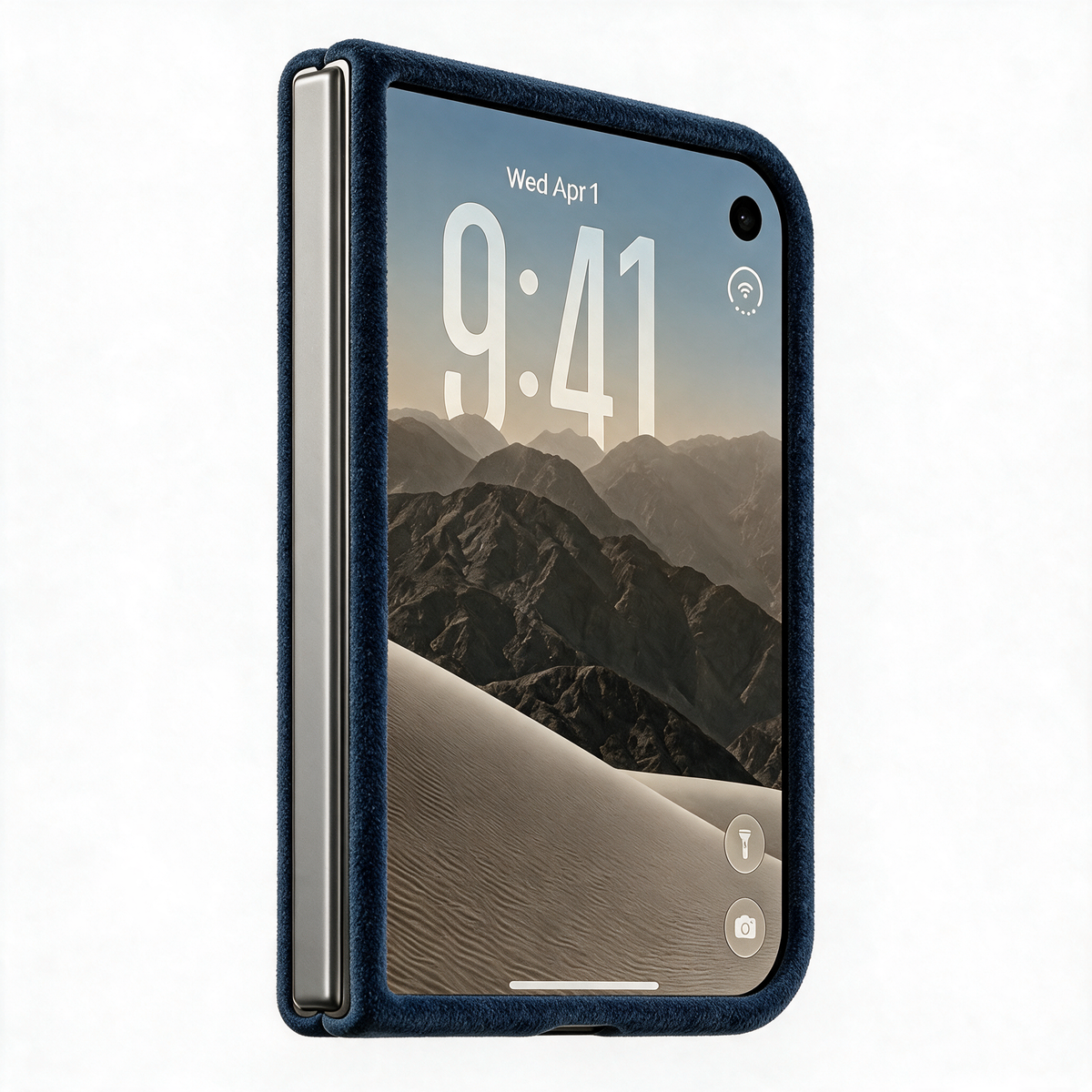 iPhone Duo - Alcantara Case - Navy Blue - Alcanside