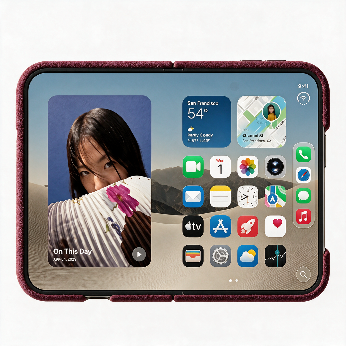 iPhone Duo - Alcantara Case - Wine Red - Alcanside