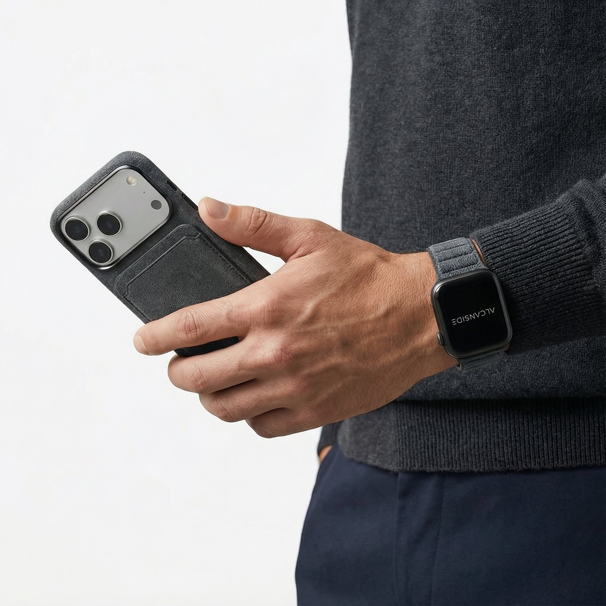 Alcantara Apple Watch Band - Space Grey - 42/44/45/46mm & Ultra (49mm) - Alcanside