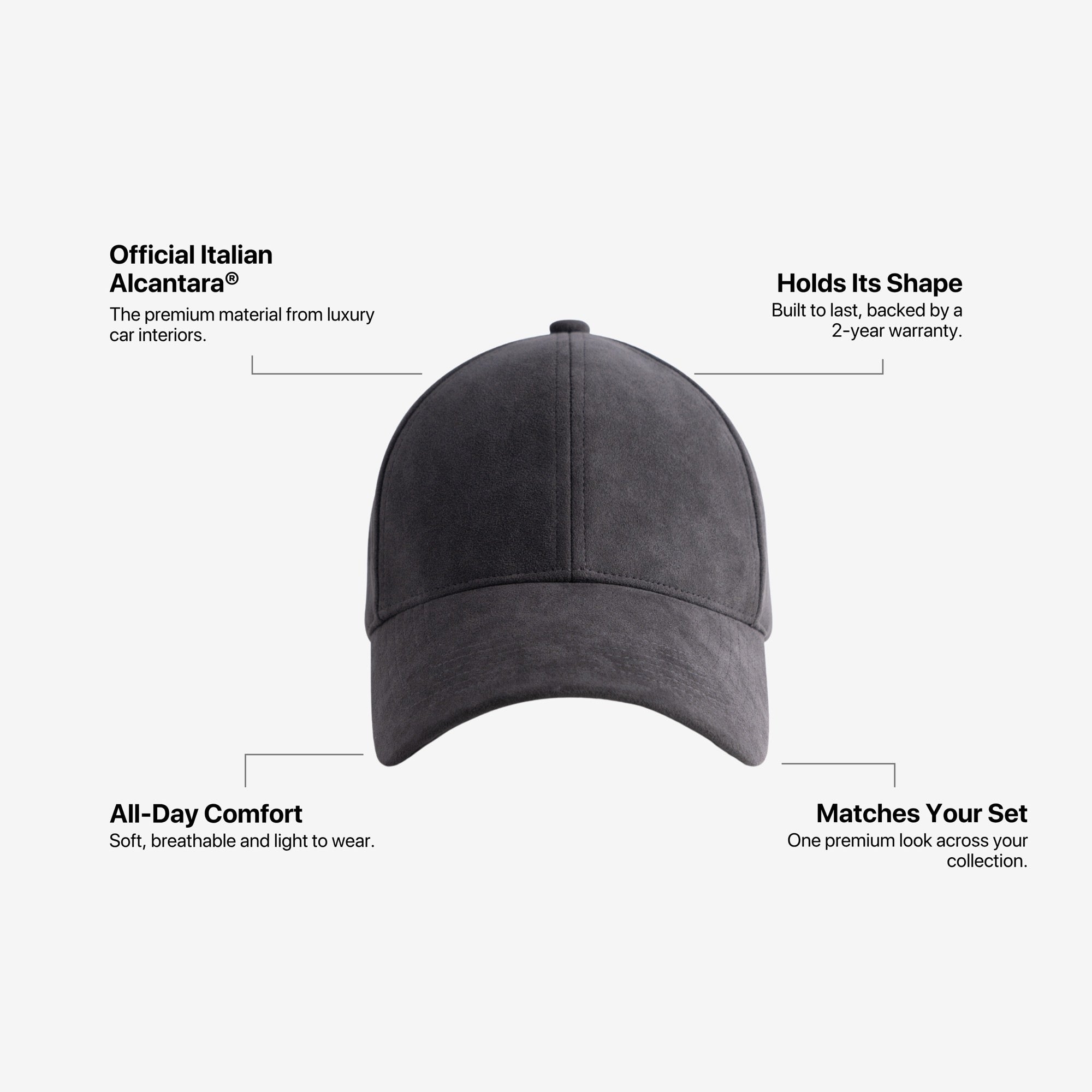 Alcantara Cap - Space Grey - Alcanside