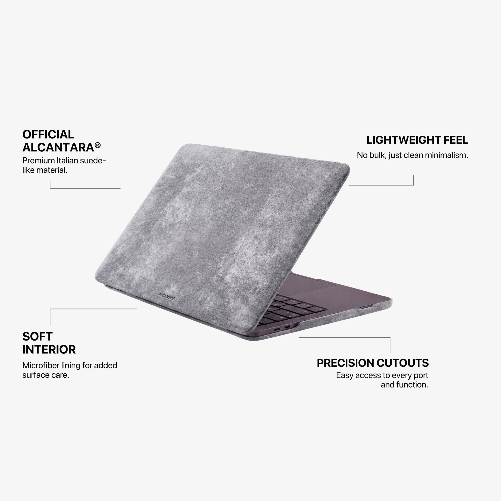 Alcantara MacBook Pro & Pro Max Cover - For 16 inch (2021 - 2024) - Nardo Gray - Alcanside