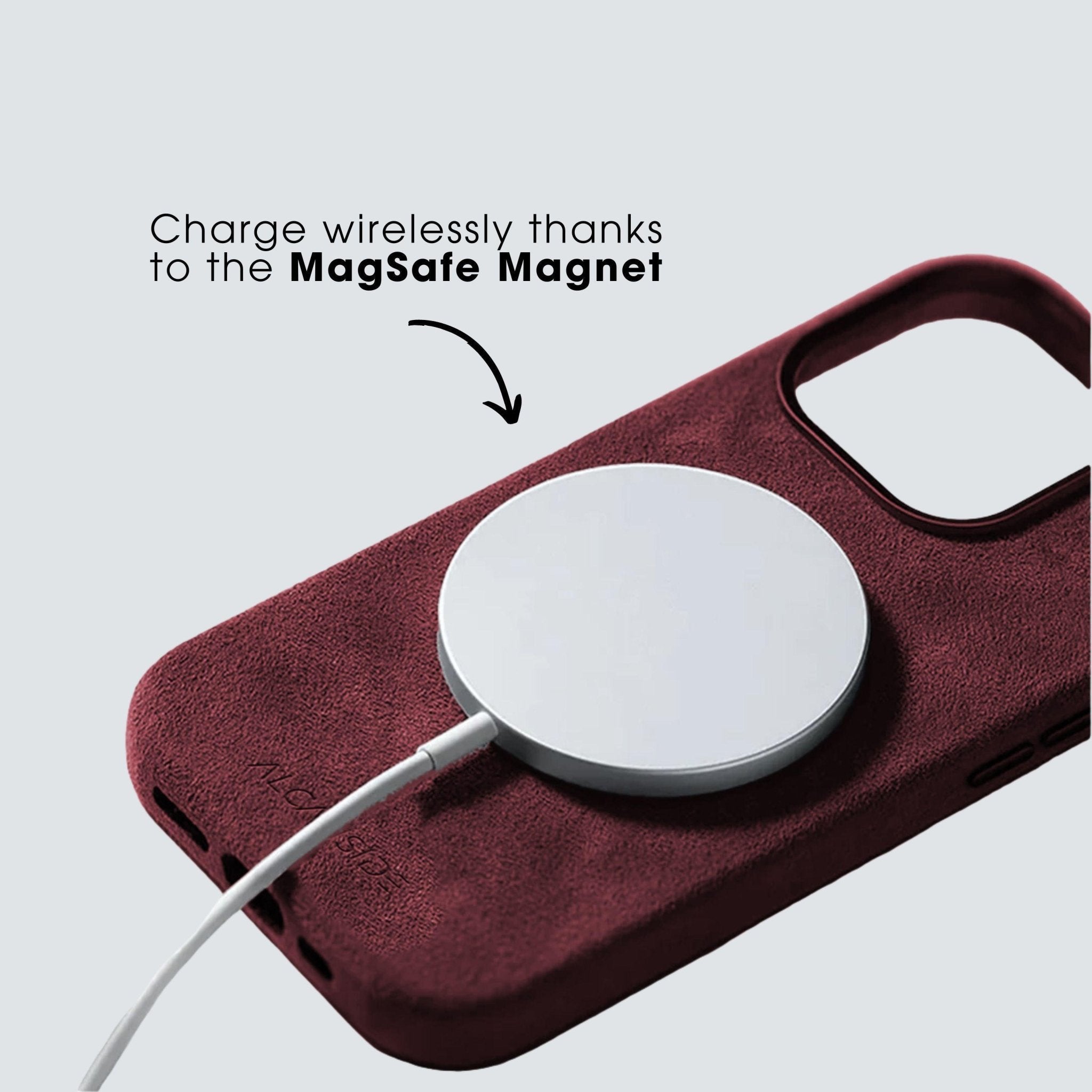iPhone 15 - Alcantara Case - Wine Red - Alcanside