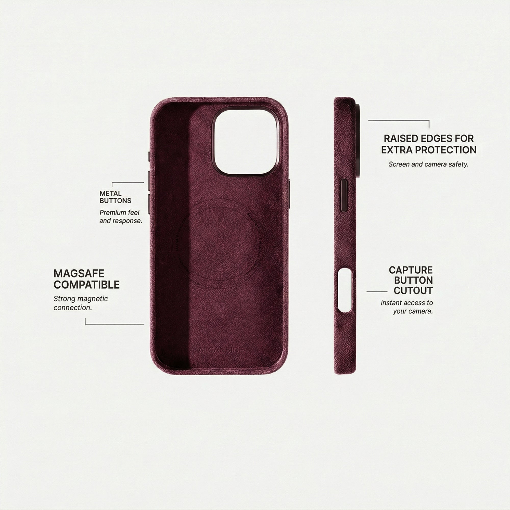iPhone 16 Pro - Alcantara Case - Wine Red - Alcanside